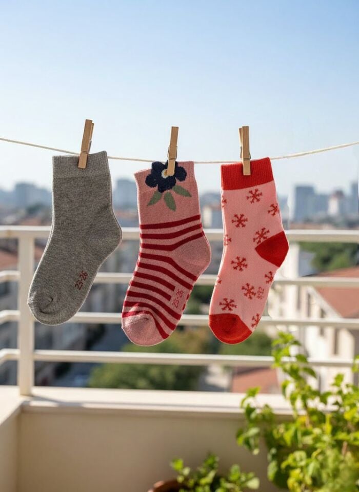 3'lü Kız Çocuk Çorap