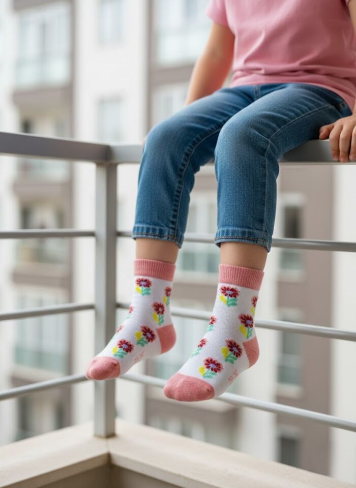 3'lü Kız Çocuk Çorap