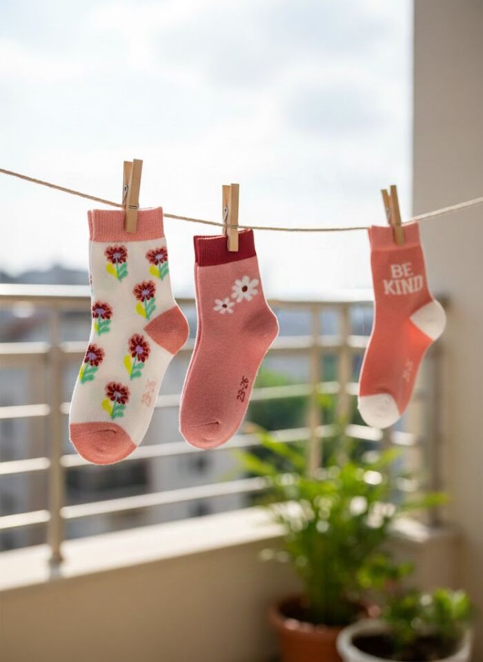 3'lü Kız Çocuk Çorap