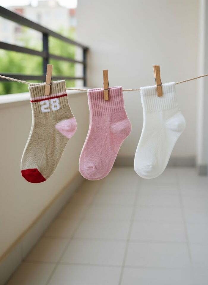 3'lü Kız Çocuk Çorap