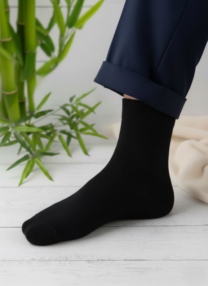 Baff Bambu Siyah Yazlık Erkek Çorap