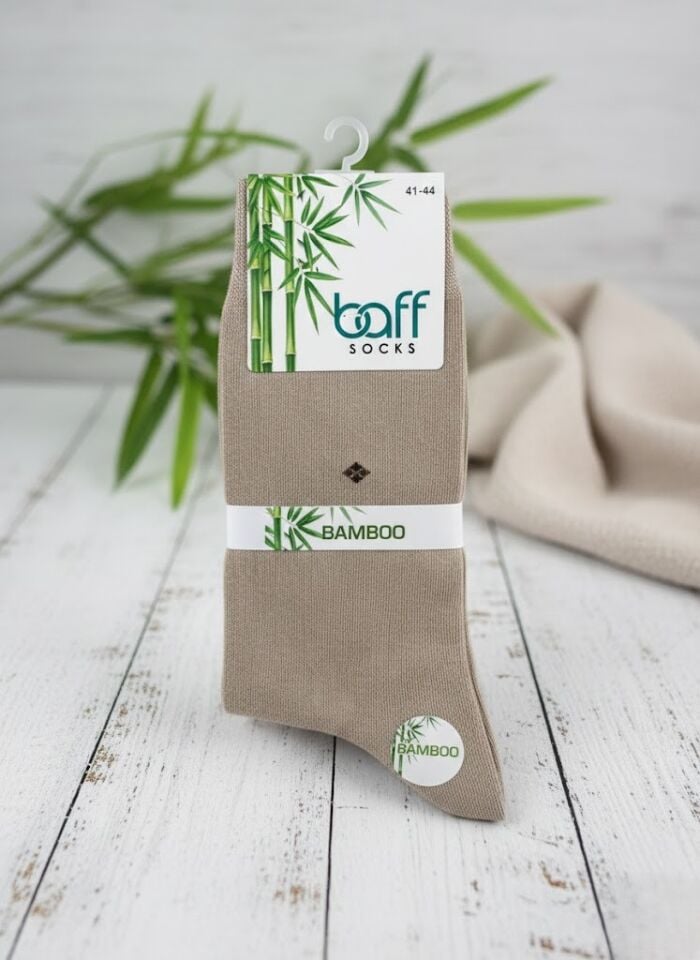 Baff Bambu Bej 4 Mevsim Erkek Çorap