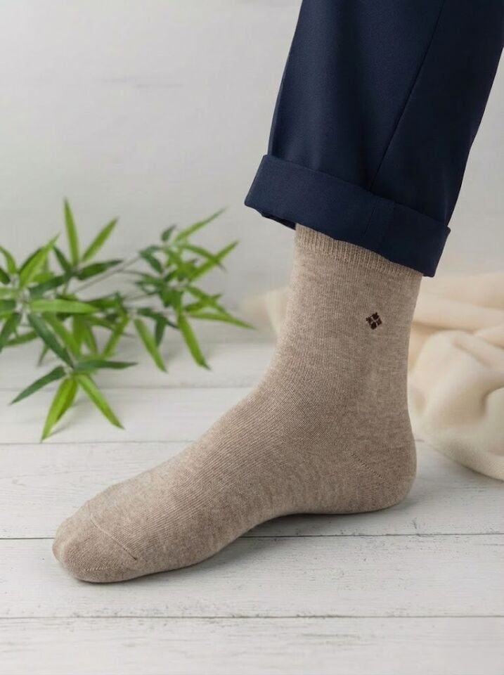 Baff Bambu Bej 4 Mevsim Erkek Çorap