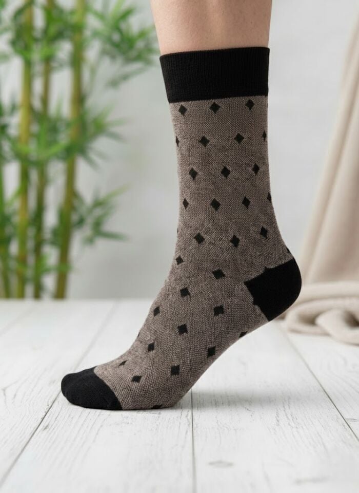 Baff Bambu Kahverengi Desenli 4 Mevsim Erkek Çorap