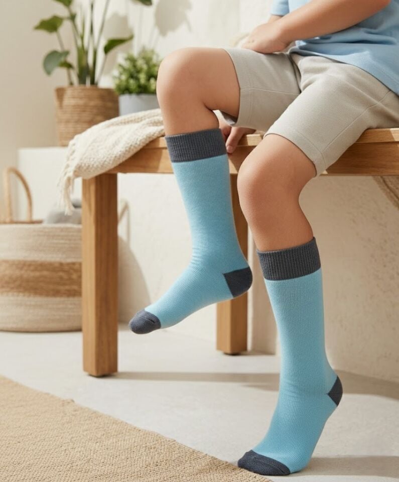 Mavi Çocuk Dizaltı Çorap