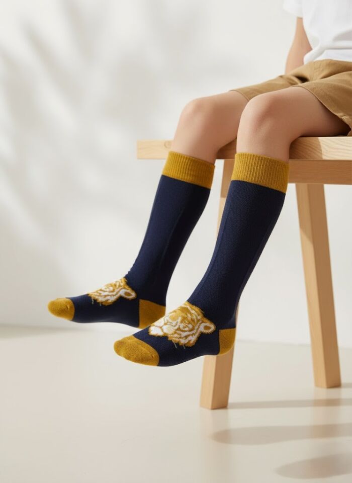 Aslan Desenli Çocuk Dizaltı Çorap