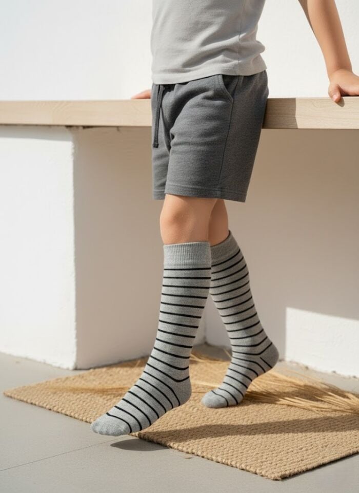 Çizgili Çocuk Dizaltı Çorap