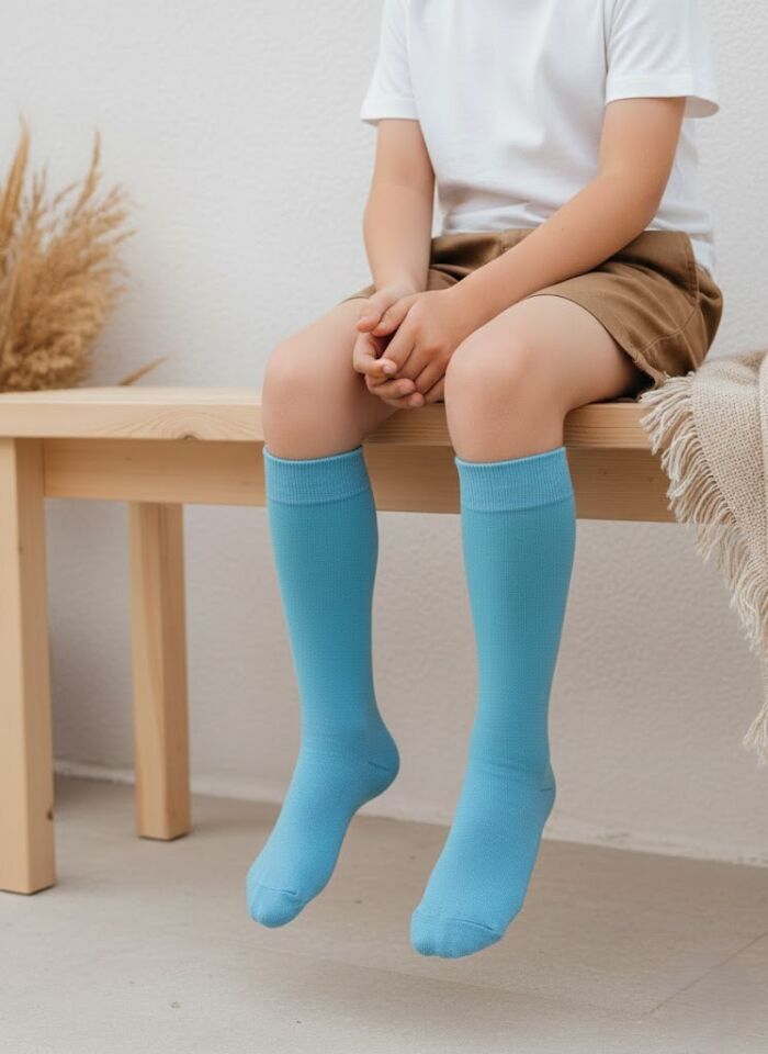 Turkuaz Çocuk Dizaltı Çorap
