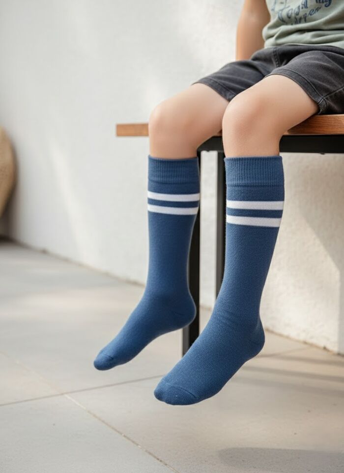 Çizgili Çocuk Dizaltı Çorap