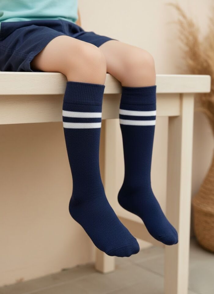 Çizgili Çocuk Dizaltı Çorap