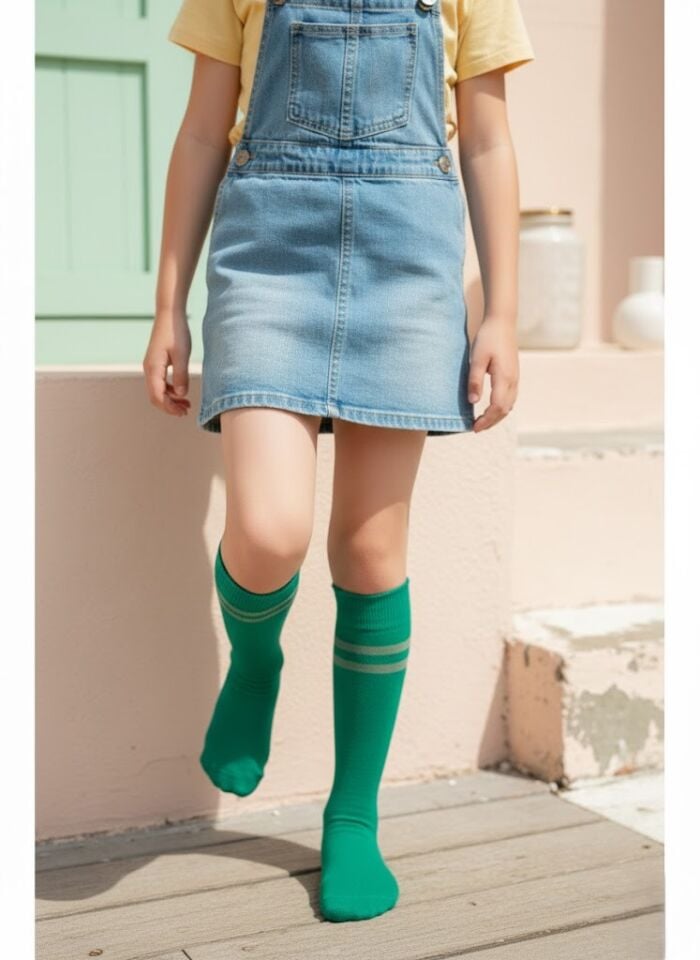 Çizgili Çocuk Dizaltı Çorap