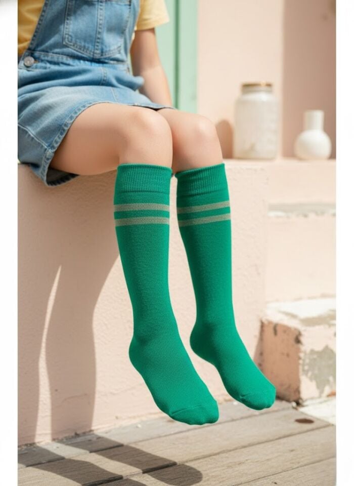 Çizgili Çocuk Dizaltı Çorap