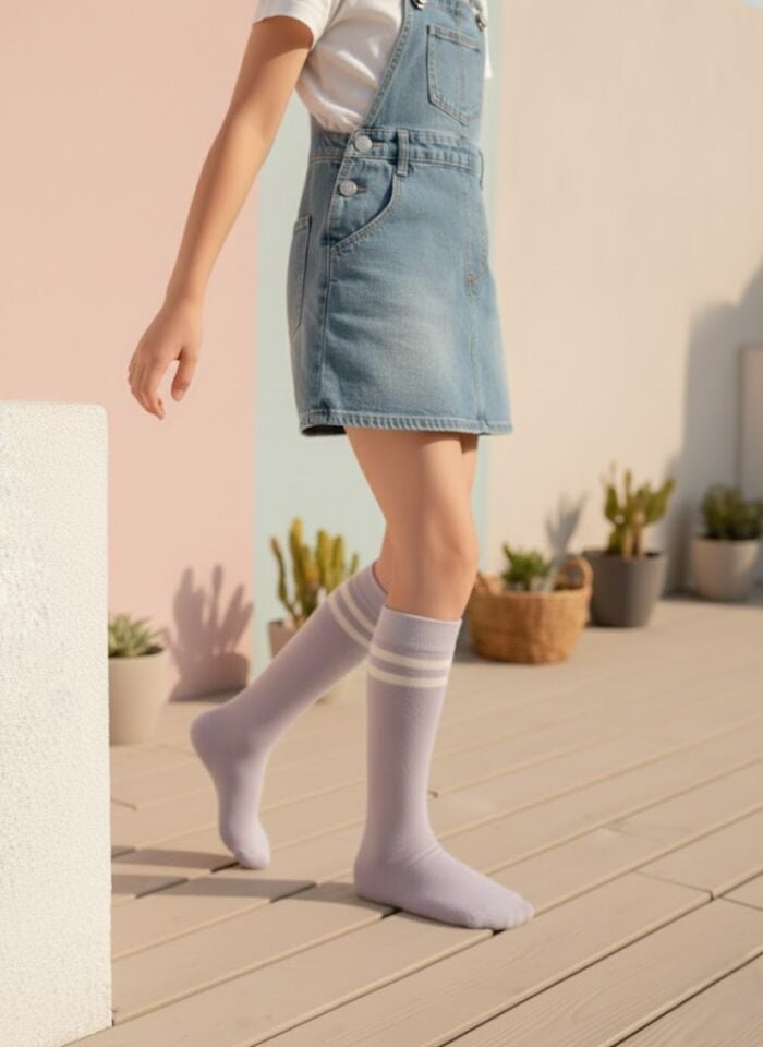 Çizgili Çocuk Dizaltı Çorap