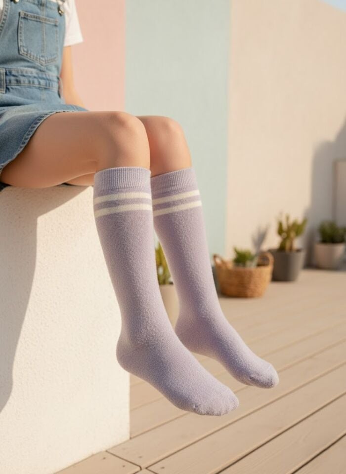 Çizgili Çocuk Dizaltı Çorap