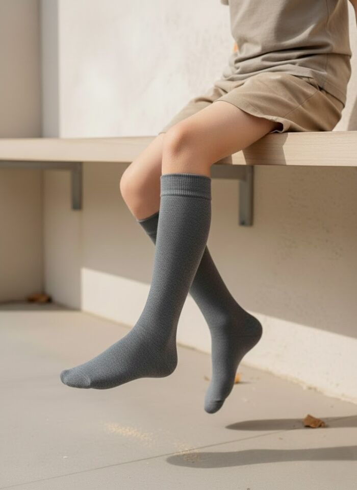Füme Çocuk Dizaltı Çorap