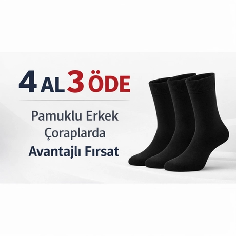 Erkek Çorap 4 AL 3 ÖDE 