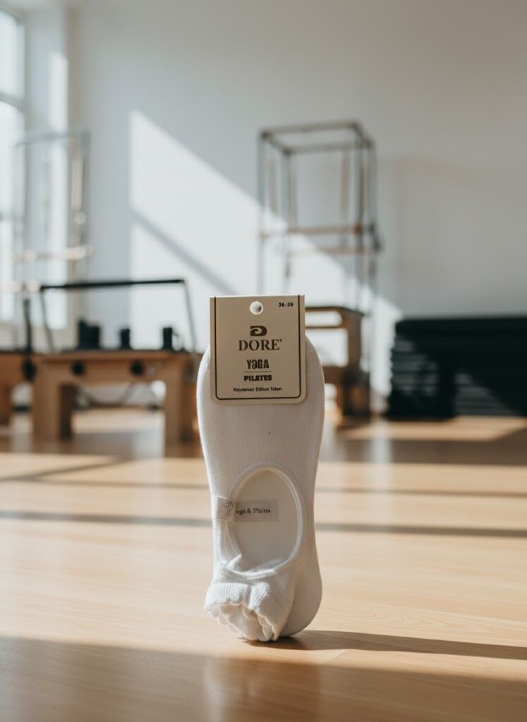 Beyaz Bilekli Pilates&Yoga Çorabı