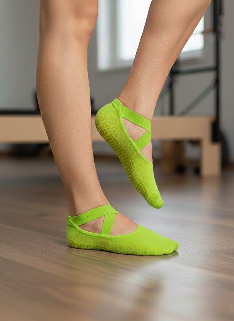 Yeşil Çapraz Pilates&Yoga Çorabı