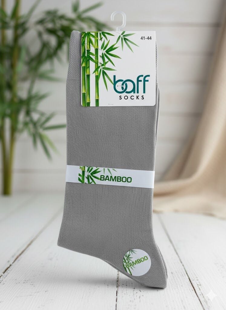 Baff Bambu Gri Yazlık Erkek Çorap