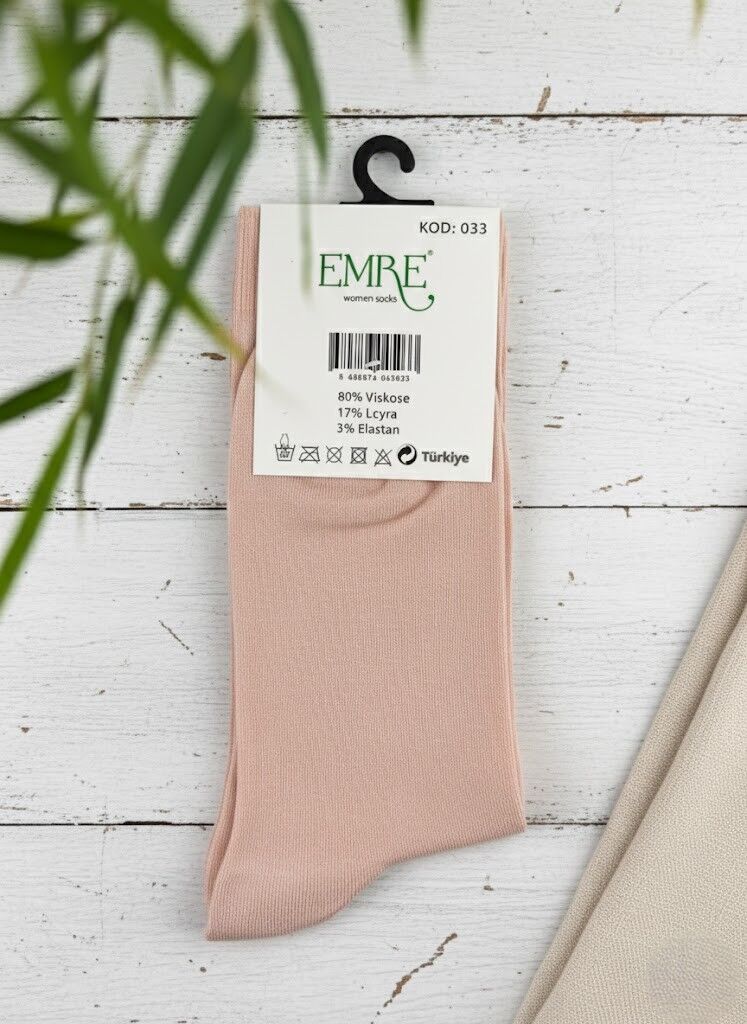 Emre Pembe Bambu Kadın Çorap