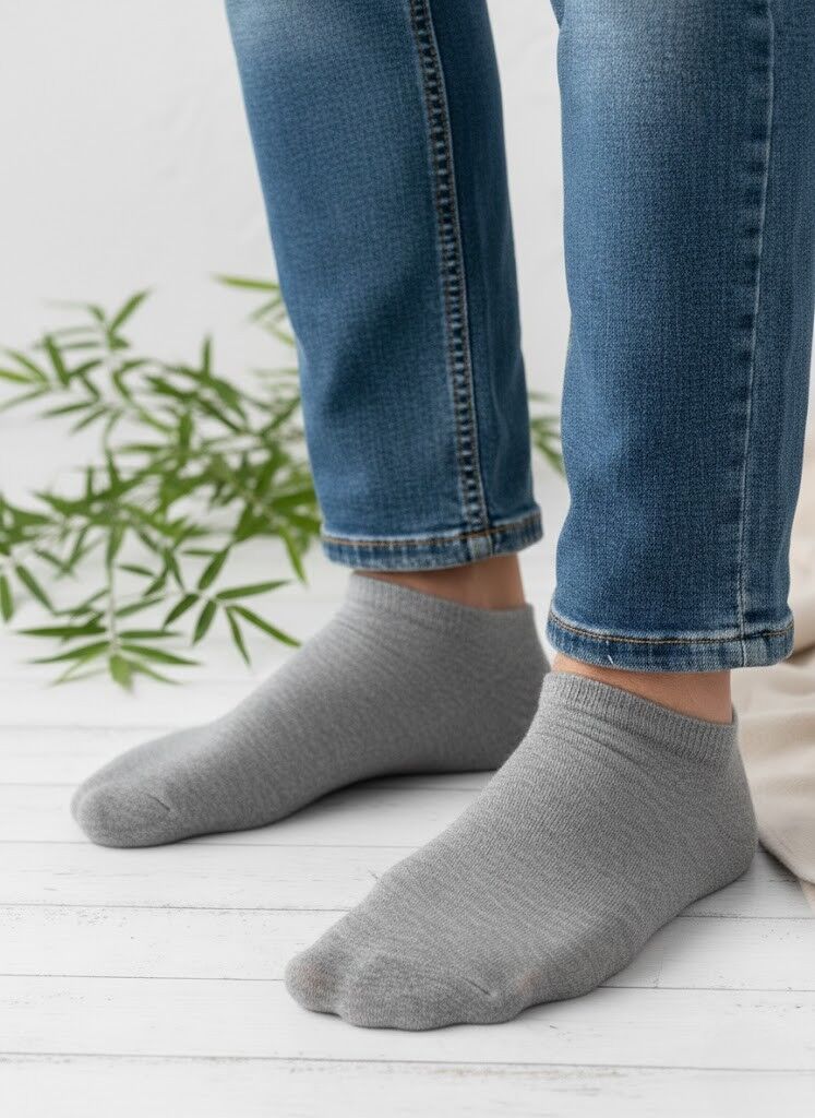 Kozal Gri Erkek Premium Bambu Patik