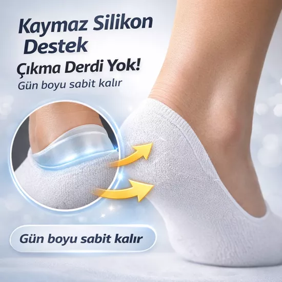 Baff 10’lu Erkek Bambu Babet Çorap Beyaz