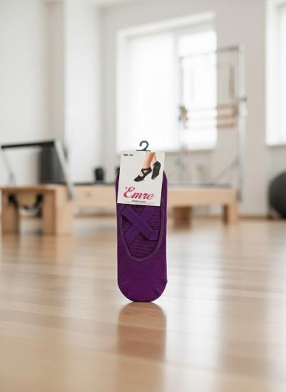 Mor Çapraz Pilates&Yoga Çorabı