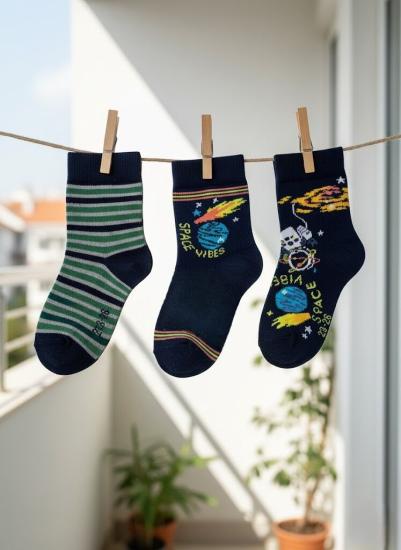 3’lü Erkek Çocuk Çorap