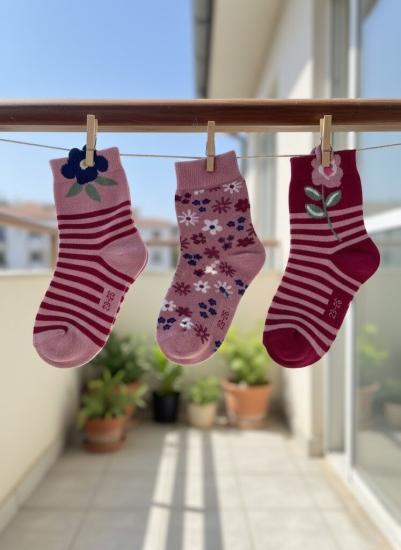 3’lü Kız Çocuk Çorap