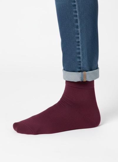 Bordo Dikişsiz Pamuklu Erkek Çorap