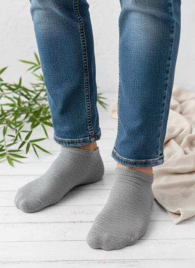Kozal Gri Erkek Premium Bambu Patik